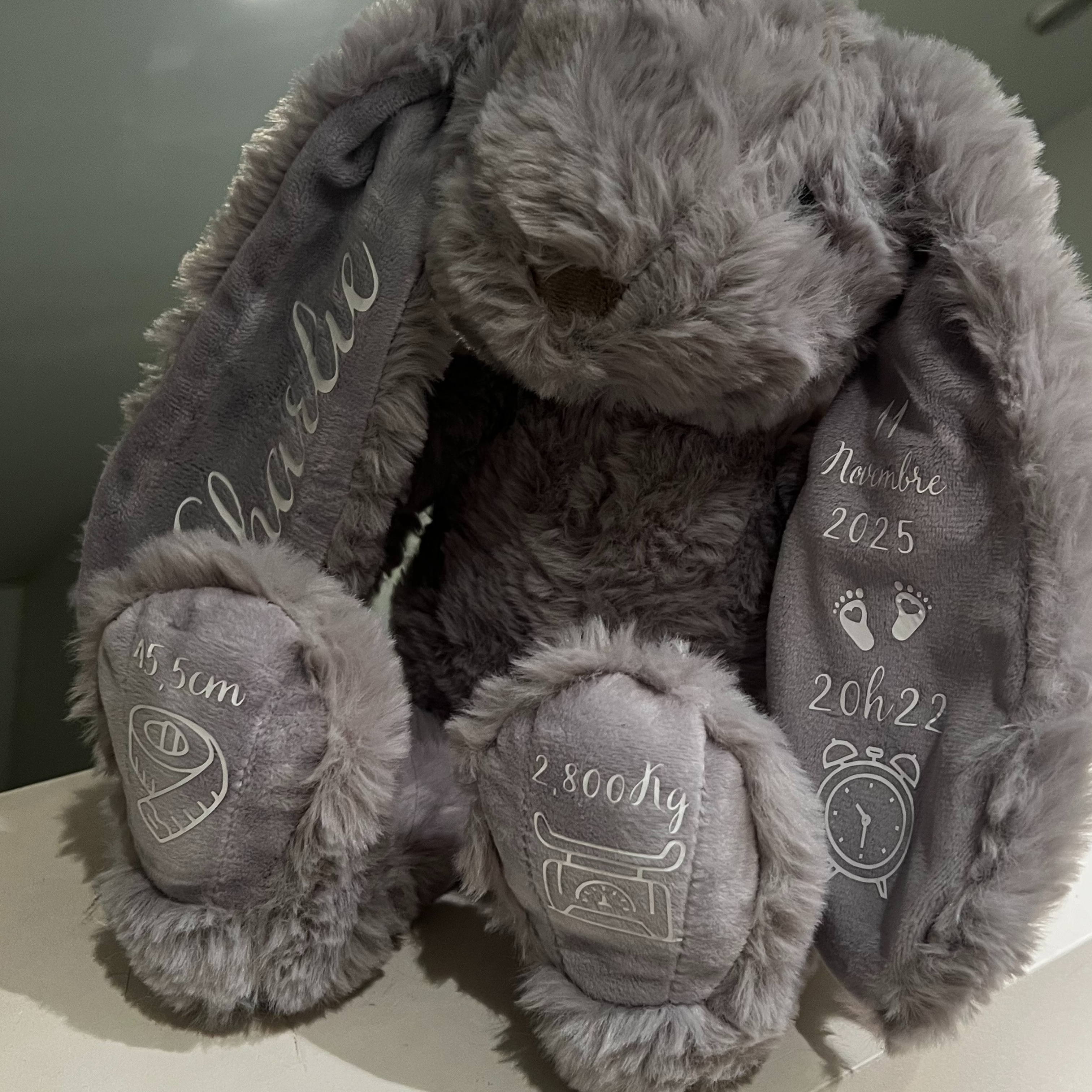 🐰 Gepersonaliseerd babykonijntje – Een lief en uniek aandenken