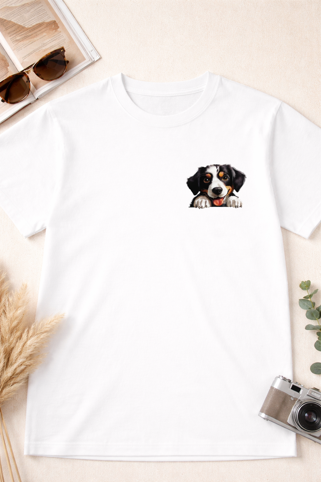 T-shirt chien personnalisé avec prénom – 9 chiens au choix | Cadeau original amoureux des chiens
