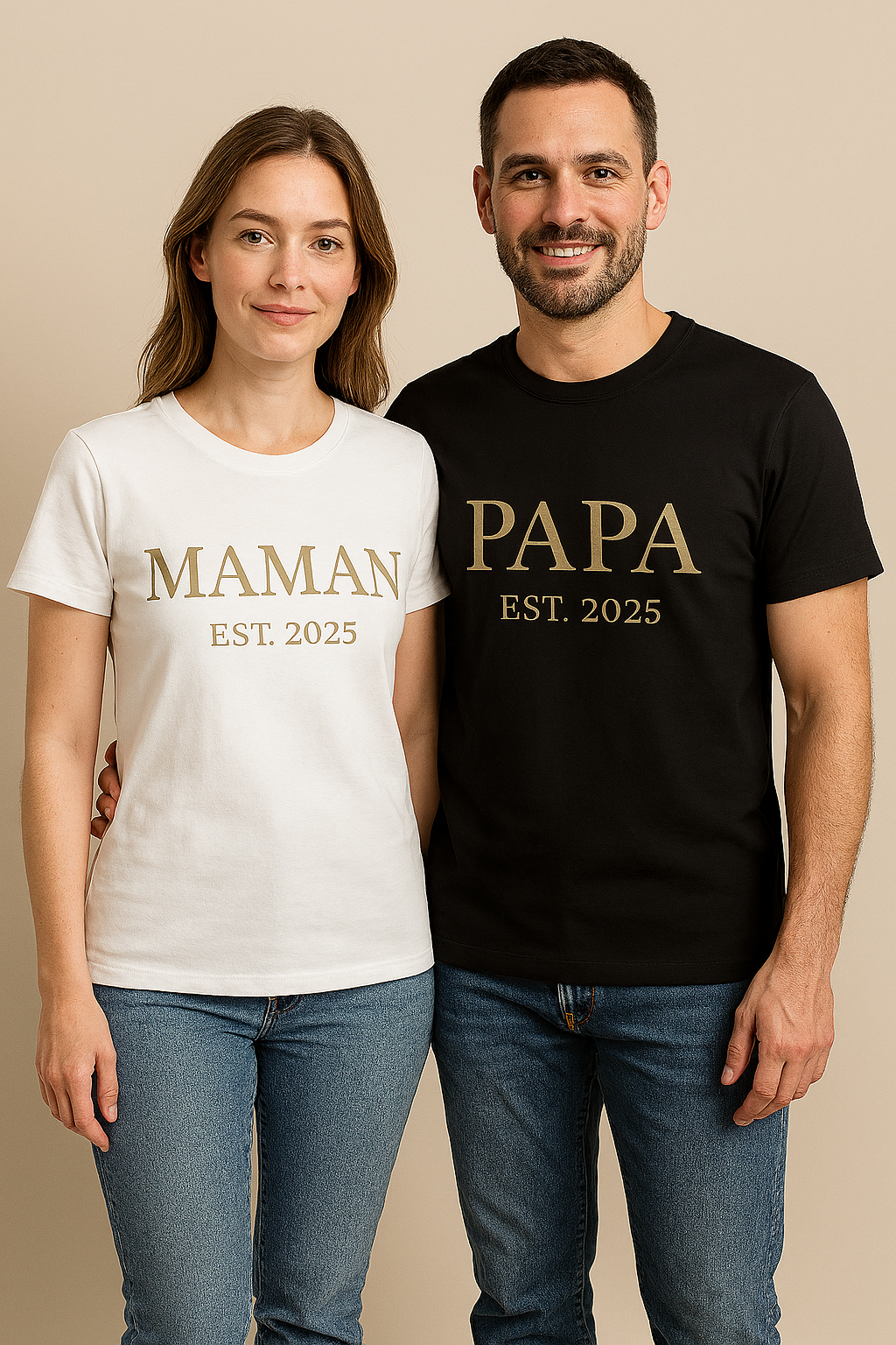 T-shirt Personnalisé MAMAN / PAPA – EST. [Année]