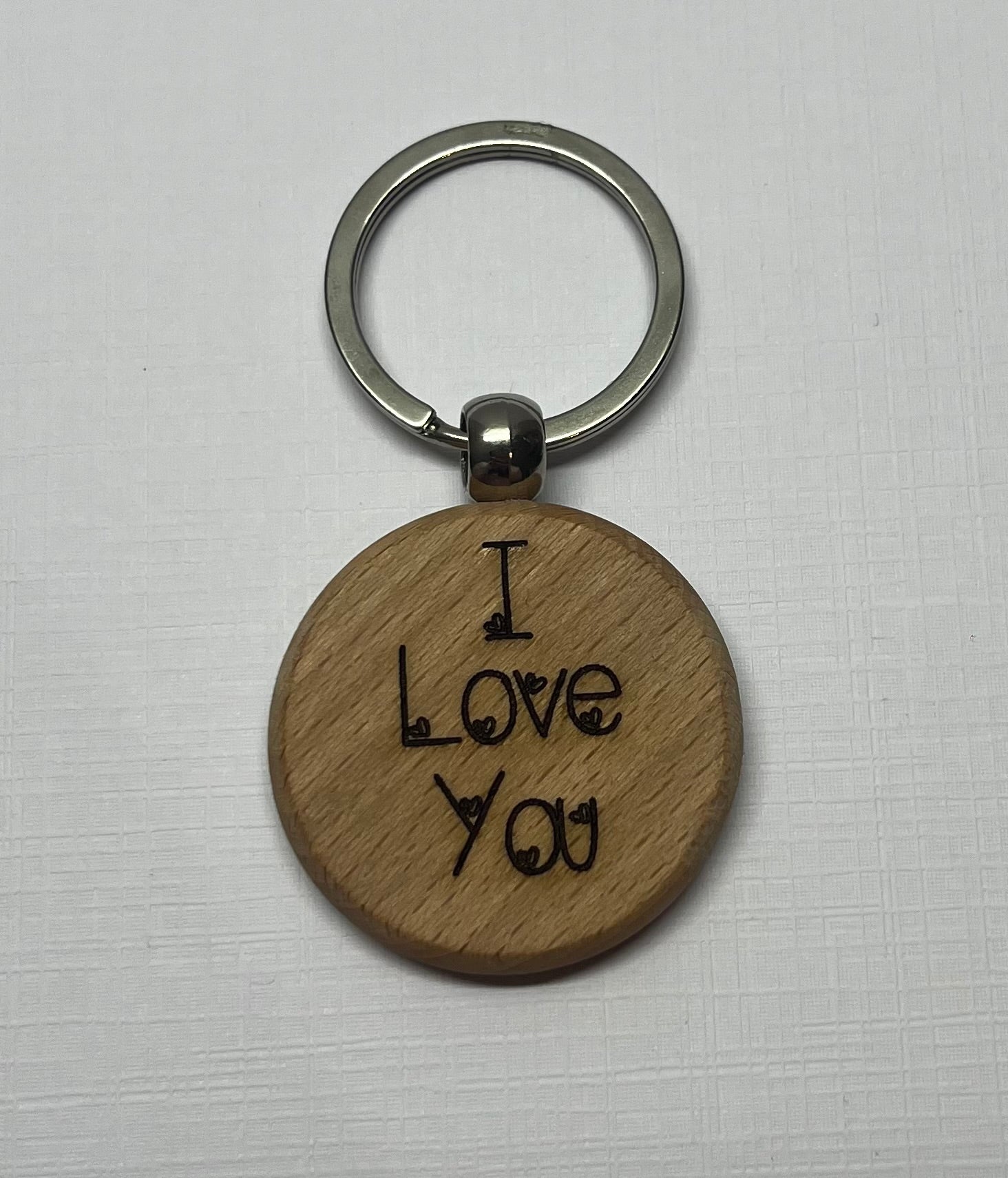 ✨ Porte-clés en bois gravé – Texte personnalisé