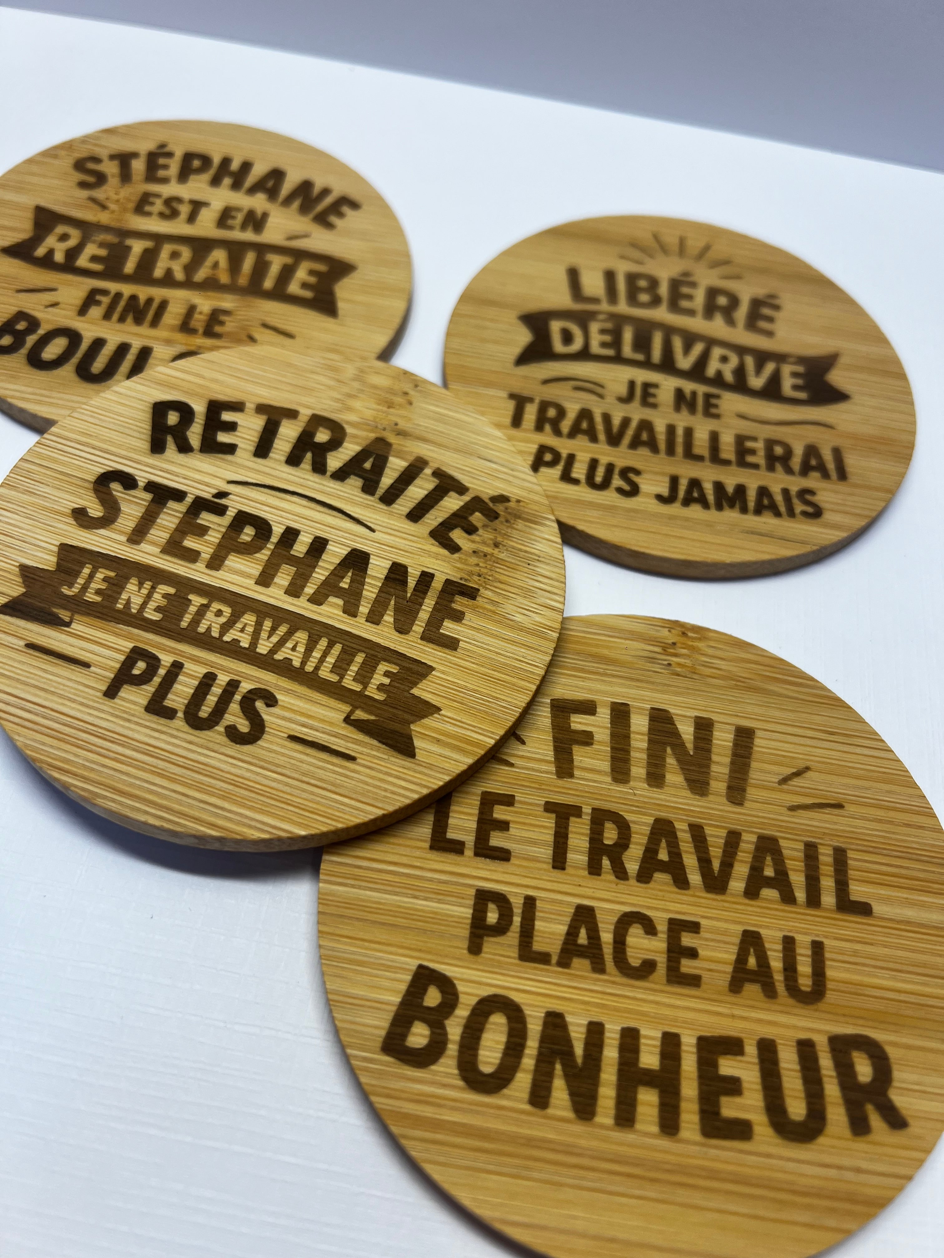 Cadeau retraite personnalisé – Kit apéro gravé avec prénom | Idée cadeau départ en retraite originale