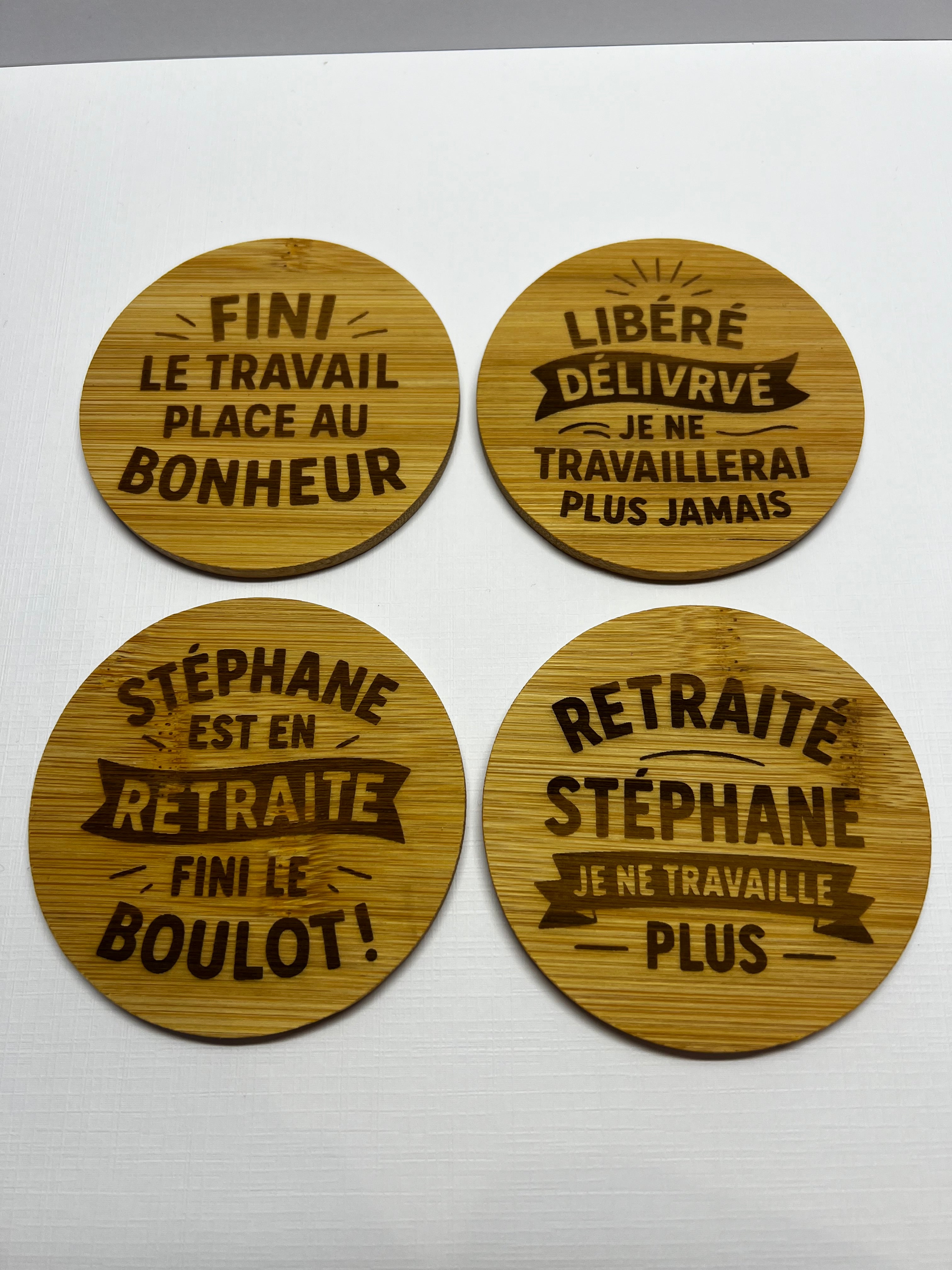 Cadeau retraite personnalisé – Kit apéro gravé avec prénom | Idée cadeau départ en retraite originale