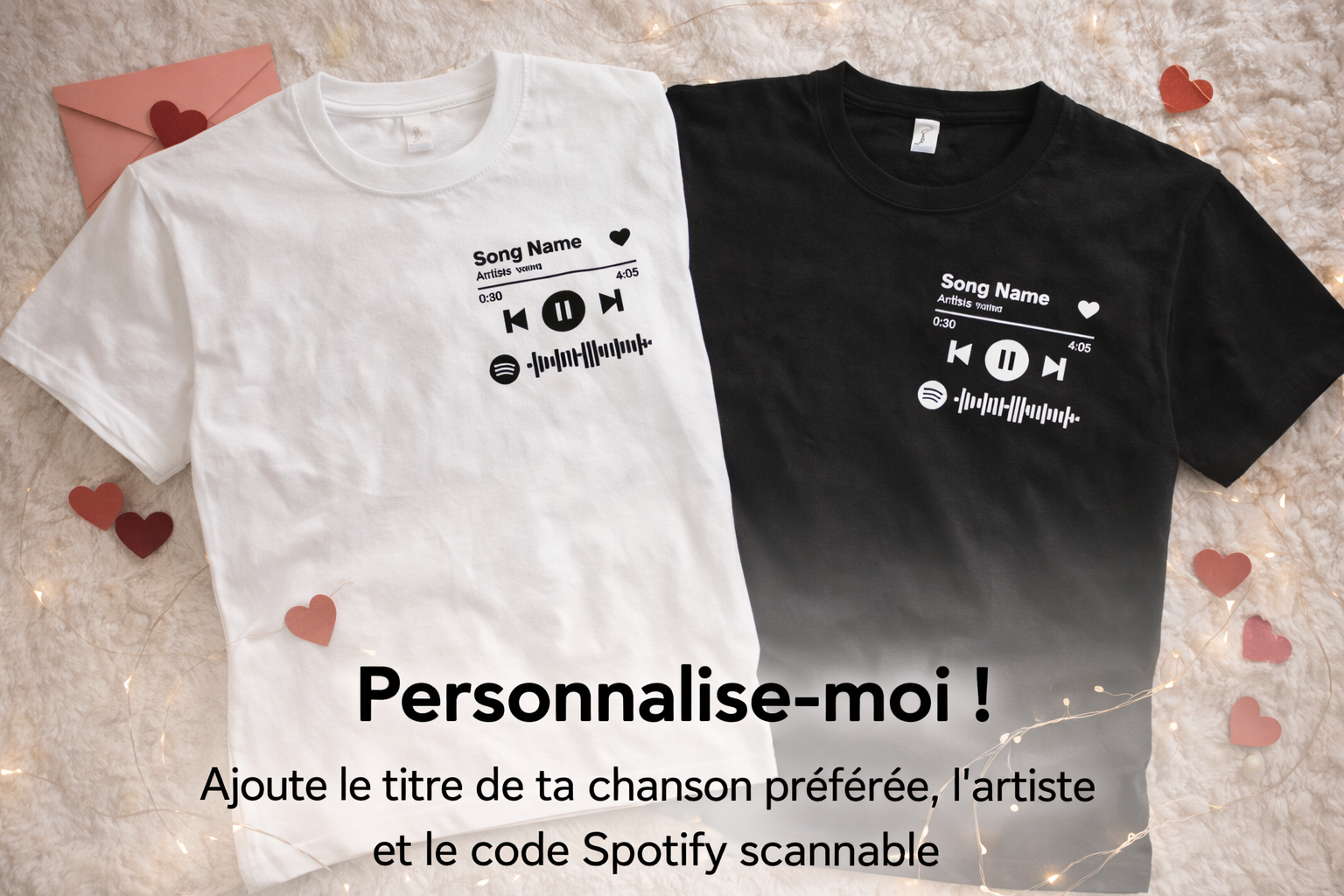 ✨ T-shirt Personnalisable avec Ta Chanson Préférée ✨